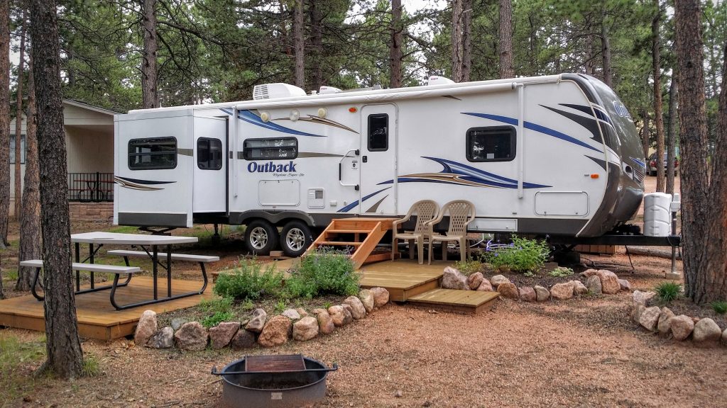 Diamond Campground and RV Park in Woodland Park, CO Shaded by