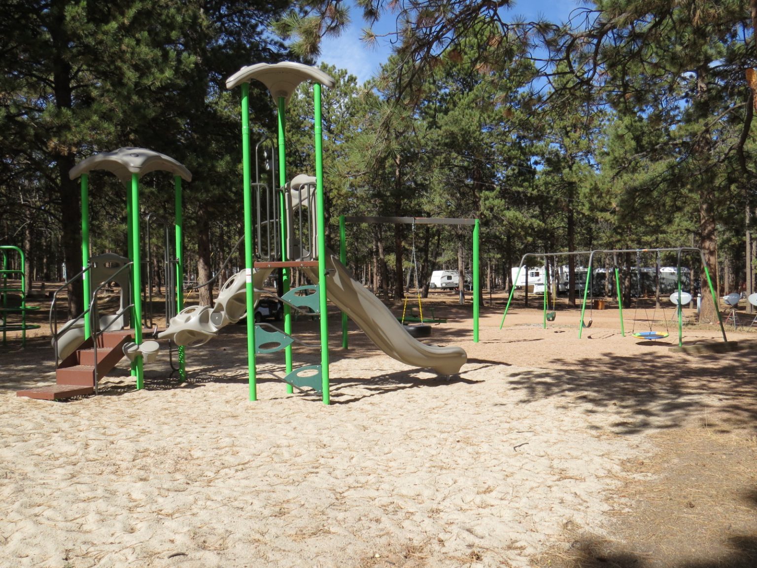 Diamond Campground and RV Park in Woodland Park, CO Shaded by